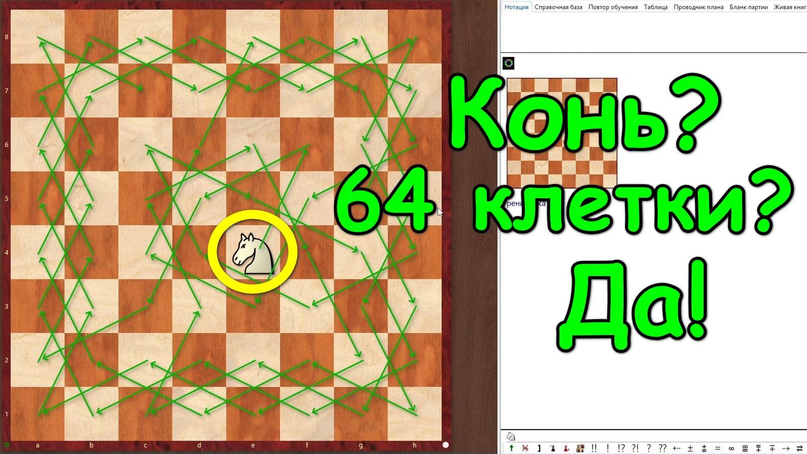 Как обойти конём все 64 клетки на шахматной доске. Алгоритм.