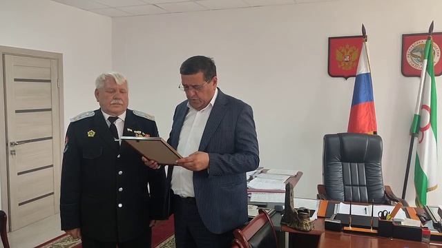 Награждение наградного комитета АНБО «РУССКИЙ ВЕТЕРАН-ДОБРОВОЛЕЦ» Администрацией города Малгобек