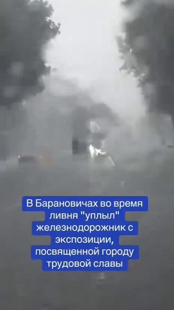 В Беларуси во время ливня в свободное плавание отправилась скульптура железнодорожника.