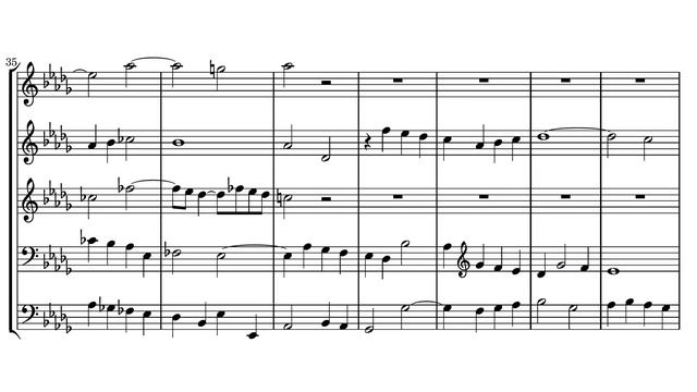 J.S. Bach,  The Well-Tempered Clavier, Book I,  Fugue No 22 In B-flat Minor, BWV 867 - Five Voices