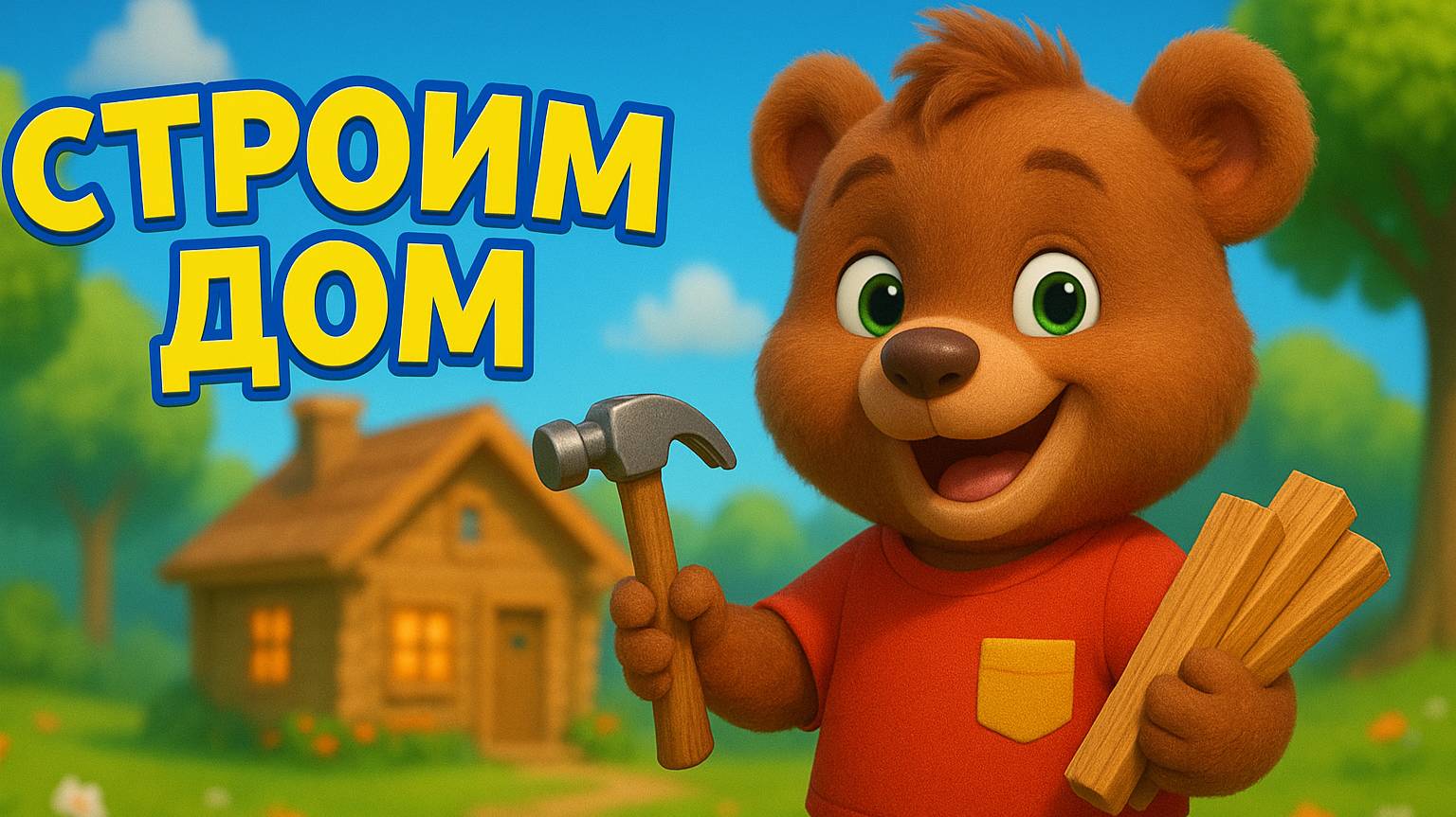 МИШКА СТРОИТ ДОМ — ОБУЧАЮЩИЙ МУЛЬТФИЛЬМ ДЛЯ ДЕТЕЙ