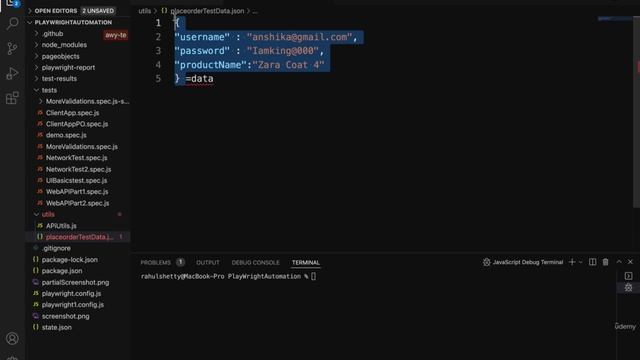How to drive the data from external json files to playwright tests