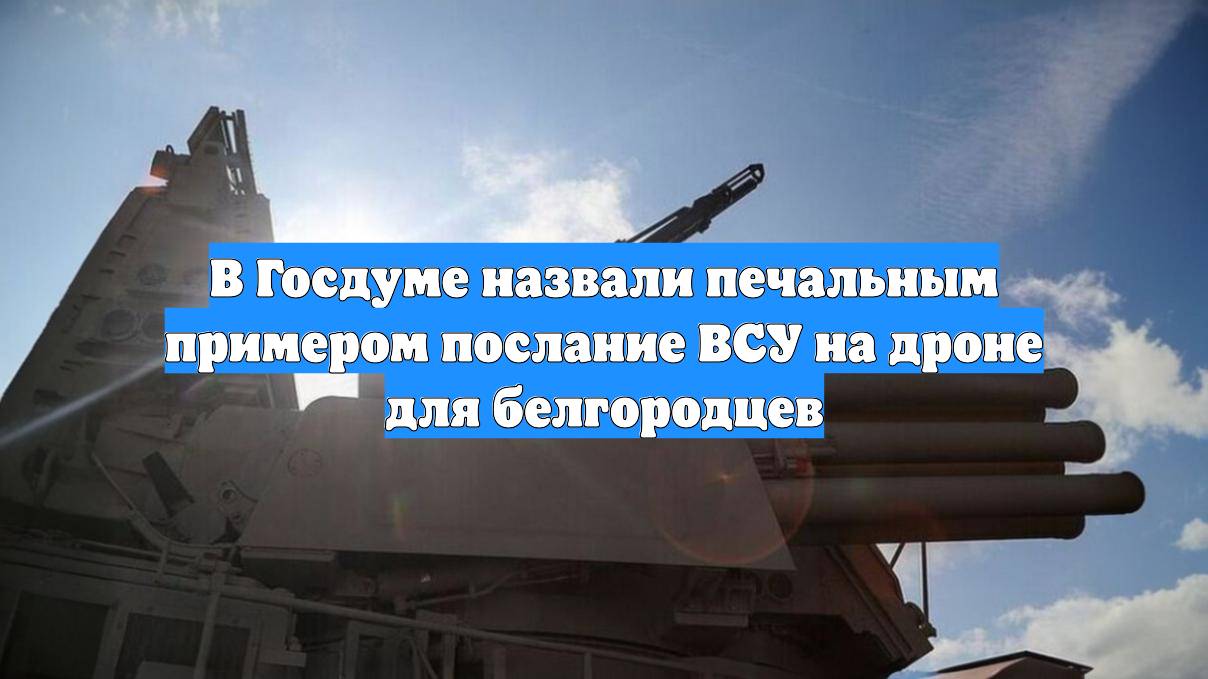 В Госдуме назвали печальным примером послание ВСУ на дроне для белгородцев
