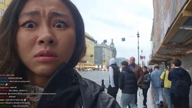 Иностранная стримерша приехала в Санкт-Петербург и запустила прямую трансляцию на твиче