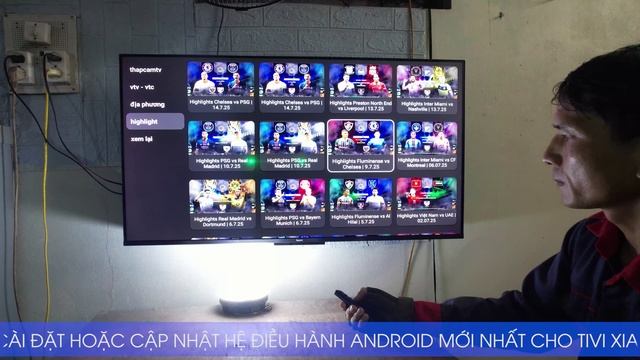 Lắp tivi A Pro 43 inches cho khách hàng tại địa chỉ chợ Ngà, Do Nha, Tân Tiến