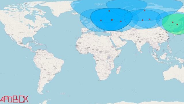 Зоны радиовидимости пунктов приёма информации