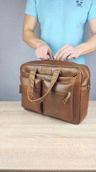 Обзор кожаной сумки для ноутбука Carlo Gattini Riace NEW 1015-63