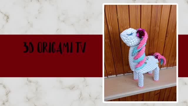 making a 3d origami horse | making a 3d origami pony | Лошадь модульное оригами