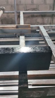 Изготовление откатных ворот.
Зачистка сварочных швов