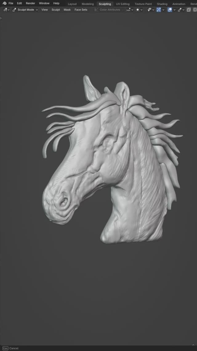 Ускоренный процесс лепки медальона с мотивом лошади