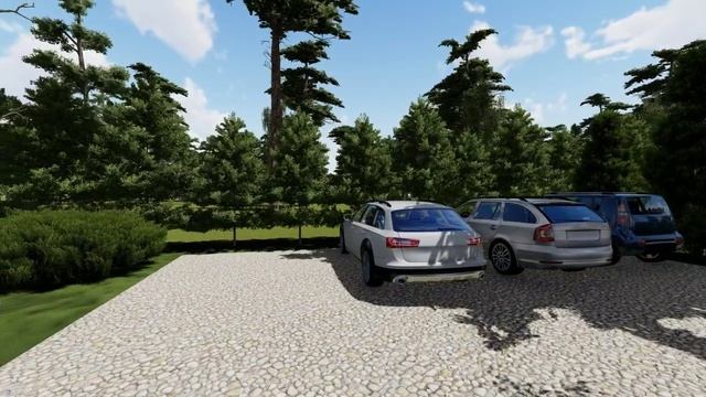 База отдыха на лесном участке.