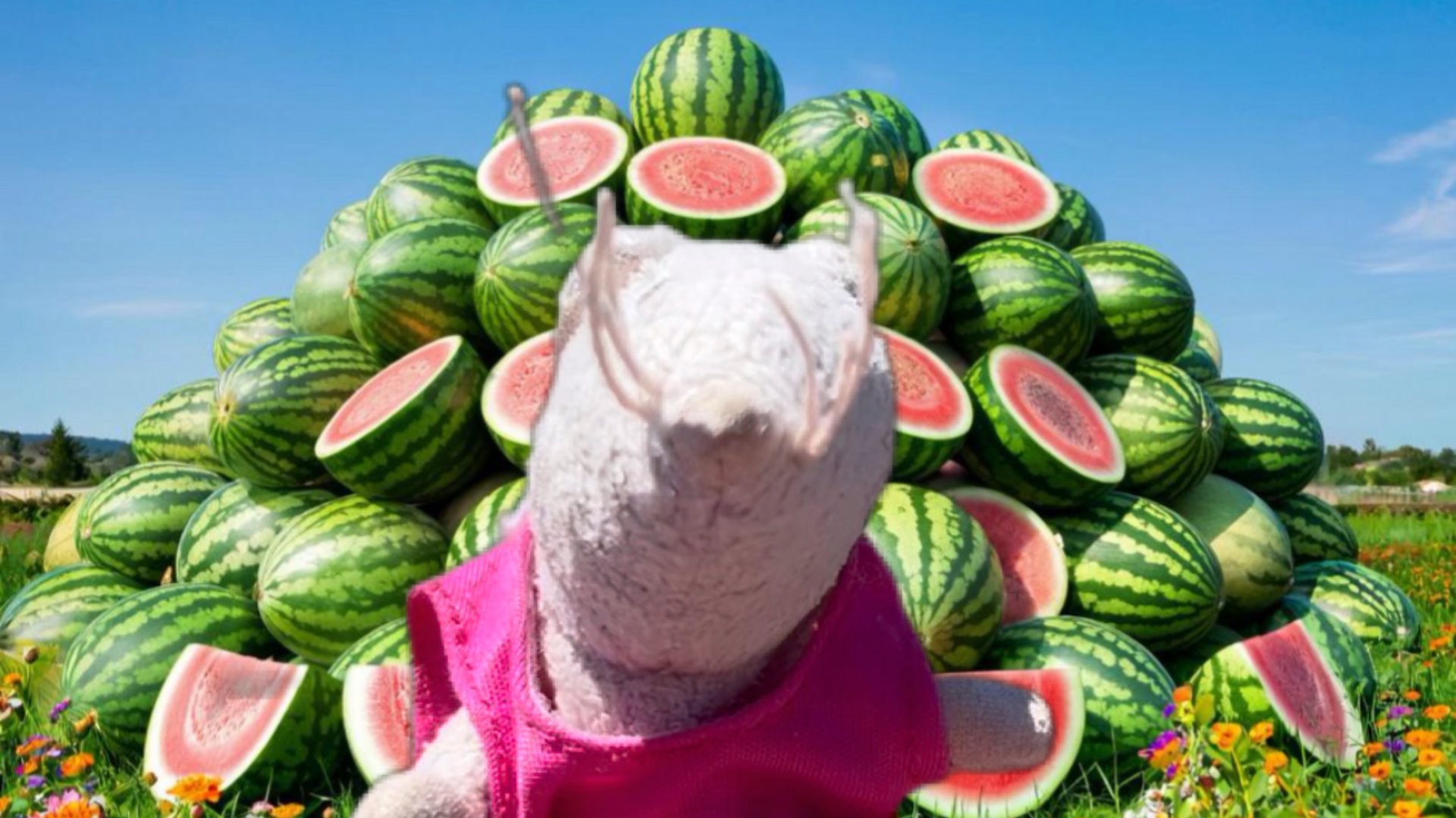 Буша и гора сладкого арбуза