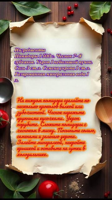 Малосольные помидоры в минералке