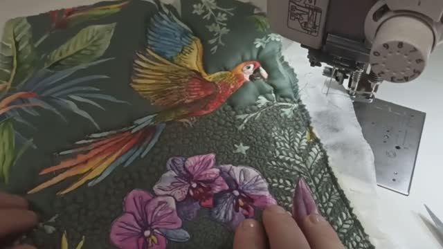 Свободно-ходовая стёжка. Заготовка для косметички