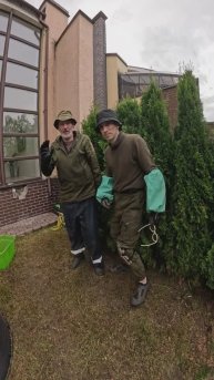 Почистили туи