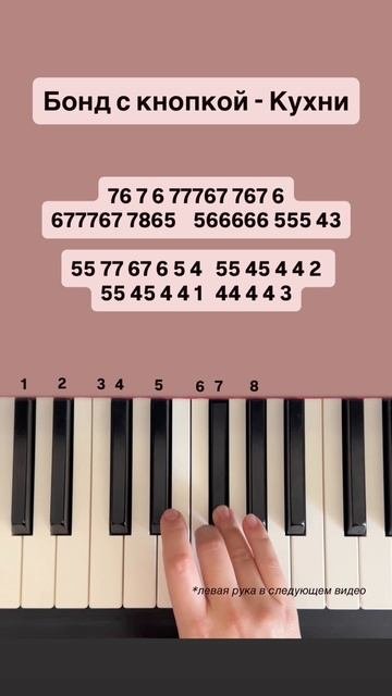 Кухни (piano Tutorial) для новичков #piano #music #кухни #бондскнопкой
