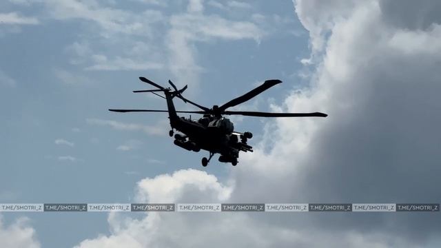 Экипаж армейской авиации на вертолете Ми-28НМ нанес удар по личному составу