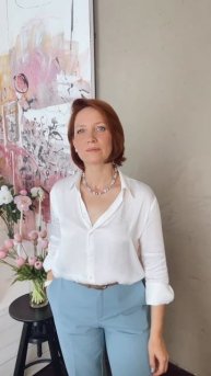 Колье "Зефир" розово-голубое с золотом