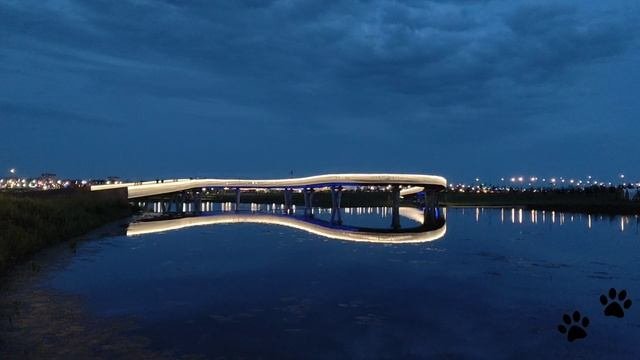 Ночная подстветка в парке Притяжение, Магнитогорск