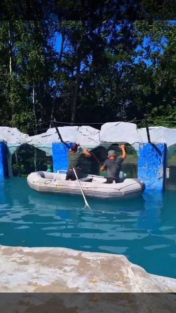 Работники зоосада на страже чистоты.