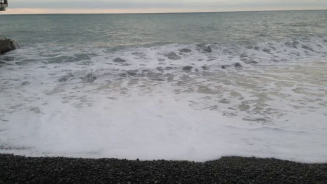 Чёрное море в Крыму. Мелкий шторм я январе. (серия большая Россия). №366) (1)