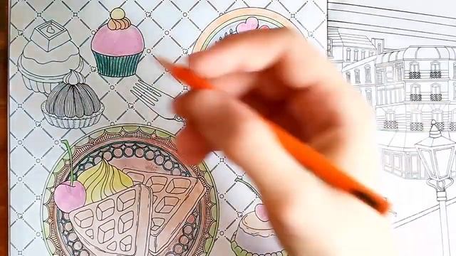 Раскрашиваем десерты Антистресс раскраски.