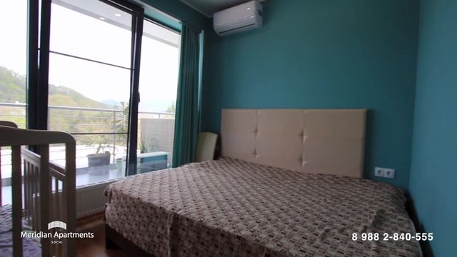 Апартамент-студия 35 м² с террасой в Сочи – Комплекс апартаментов «Меридиан» ✆ 8 988 2-840-55