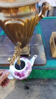 Чай из самовара на сосновых шишках 👍