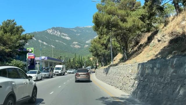 Ялта. От развилки на выезд из города, на обводную ЮБШ, до автоцентра. 18.07.25. Крым. Crimea. Yalta