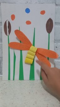 разноцветная стрекоза.