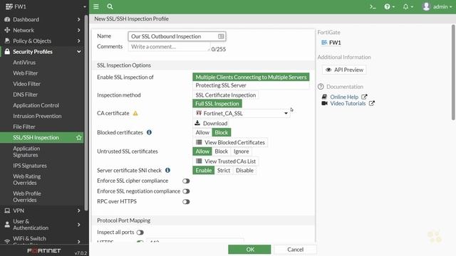 SSL Inspection Profile - Fortinet NSE 4 - FortiOS 7.x _ CBT Nuggets