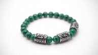 Браслет из натурального малахита с рунической формулой "Достижение"