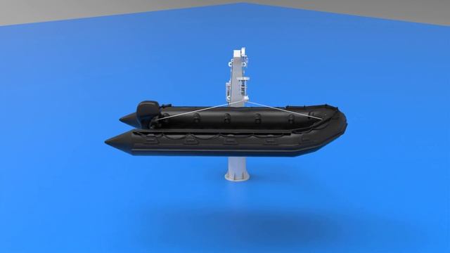 Кран-балка для рабочей шлюпки. Судовая кран-балка палубная поворотная. Грузоподъемность SWL - 750 кг