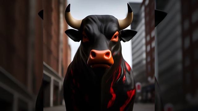 Огромный черный бык.