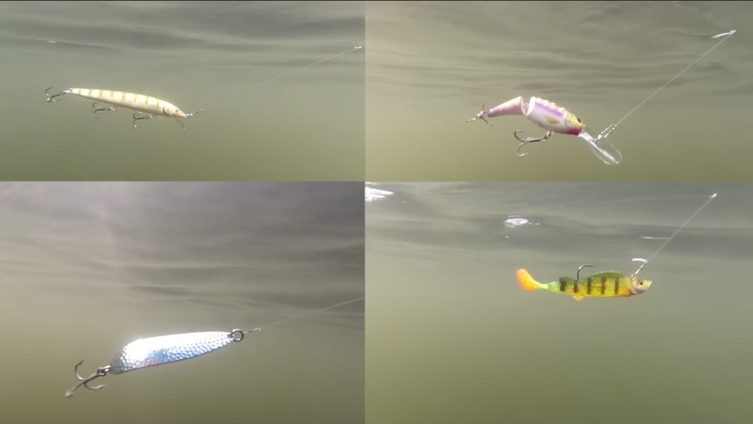 Как работают рыболовные приманки под водой. Съёмки под водой 🐋 🦈🐋