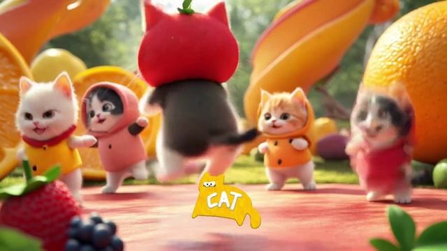 котята в старне фруктов