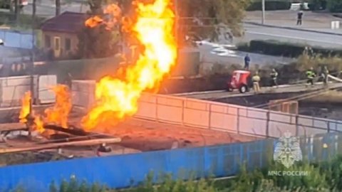 Ликвидация пожара на газораспределительной подстанции в Кургане