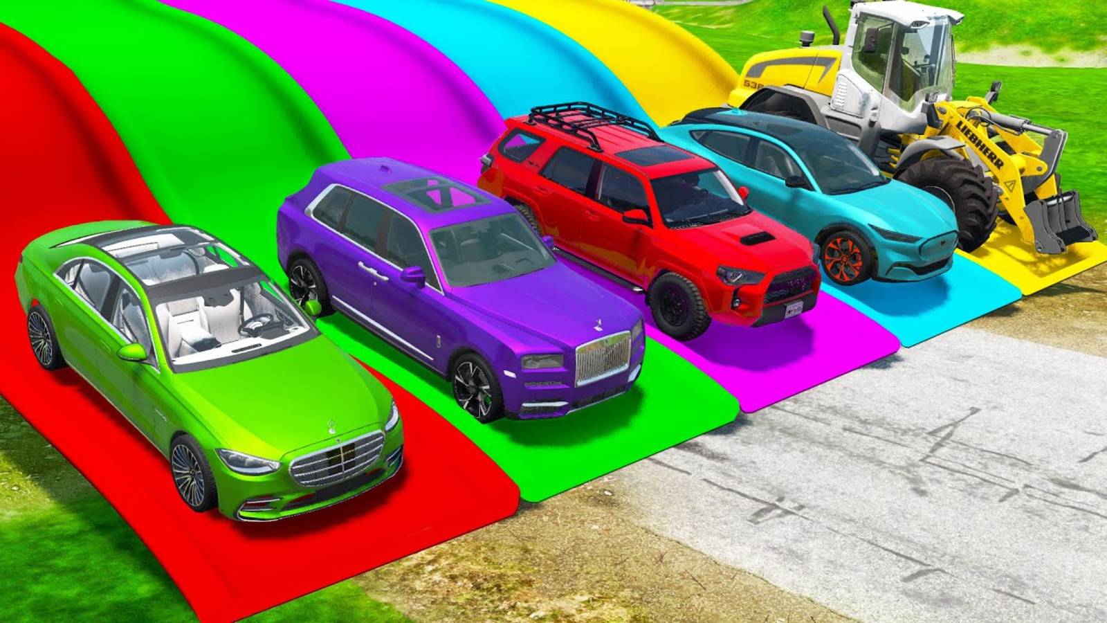 ⭐РАЗНОЦВЕТНЫЕ МАШИНКИ УЧАСТВУЮТ В ГОНКАХ⭐МУЛЬТИКИ ДЛЯ ВСЕХ