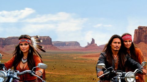 Красотки на Harley Davidson 🎨 Шедеврум 🖌