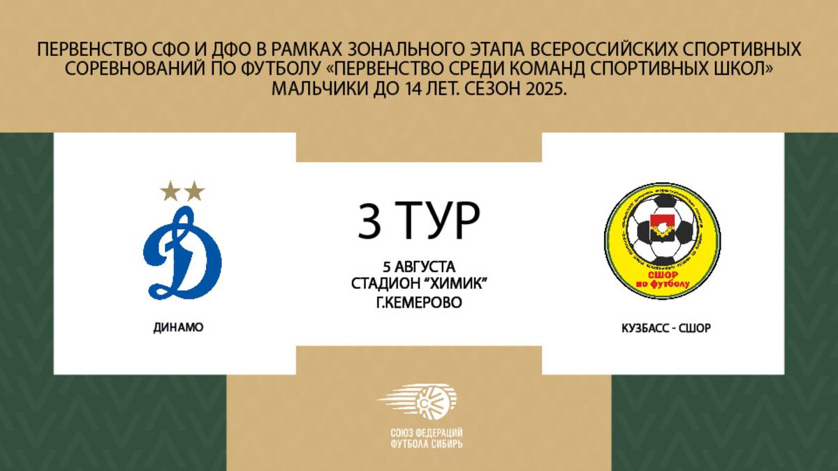 "Динамо" - "Кузбасс-СШОР" Первенство СФО и ДФО по футболу среди мальчиков до 14 лет