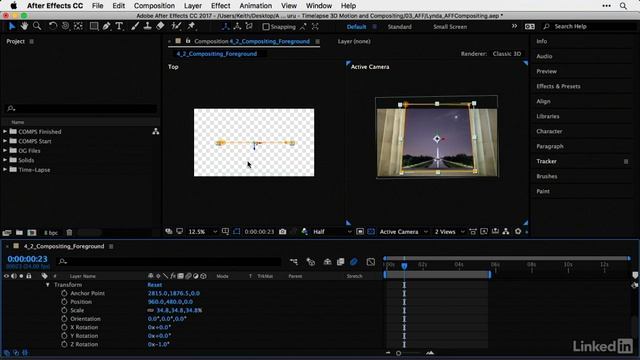 017 Compositing foreground elements for motion or depth of field