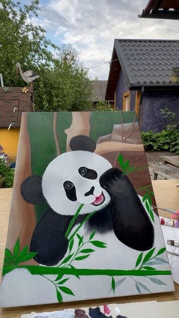 Рисуем пандочку #искусство #art #painting #масляныекраски #мк #мастеркласс #рисуемвместе #panda