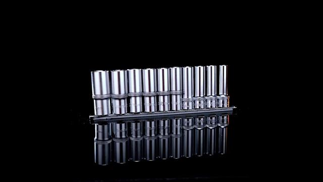 Набор глубоких торцевых головок 1/2" 12-ти гранных, 10 пр. на линейке, 10-24 мм