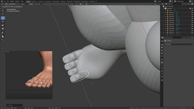 2-4. Blocking the feet and some adjustments