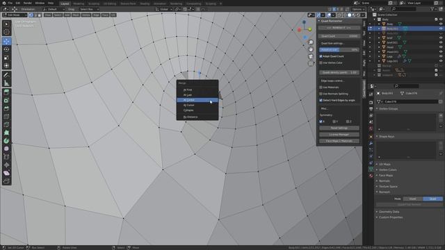 4-2. Preparing a good topology with quad remesh