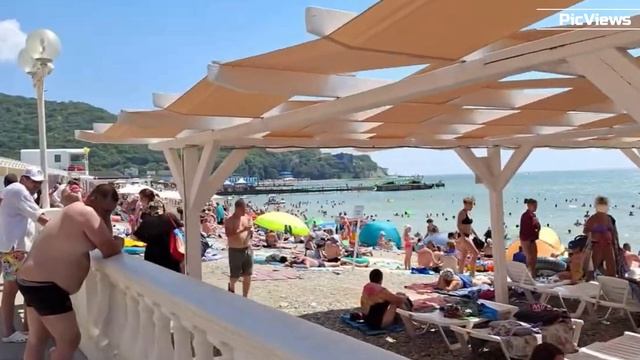 ГЕЛЕНДЖИК Архипо-Осиповка Центральный пляж сегодня 5 августа 2025.Море и погода в Геленджике сейчас