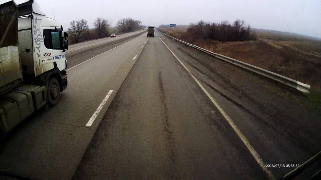 Взрыв колеса. Скания.