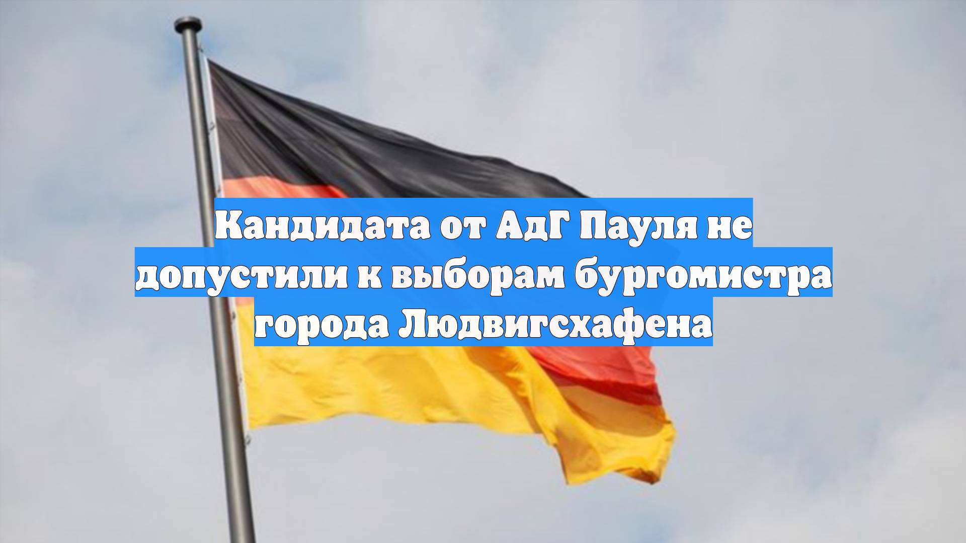 Кандидата от АдГ Пауля не допустили к выборам бургомистра города Людвигсхафена