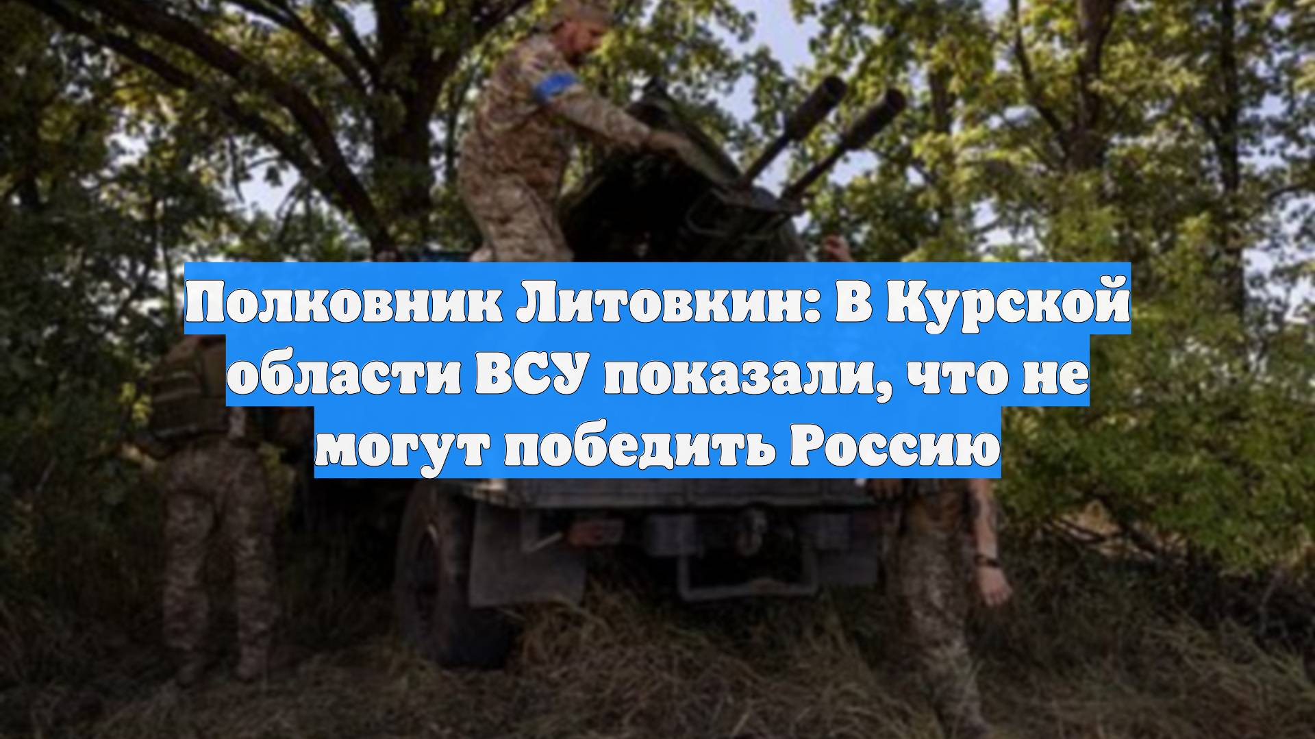Полковник Литовкин: В Курской области ВСУ показали, что не могут победить Россию