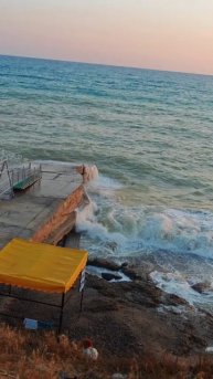 Чёрное море, шторм, Крым, август 2025